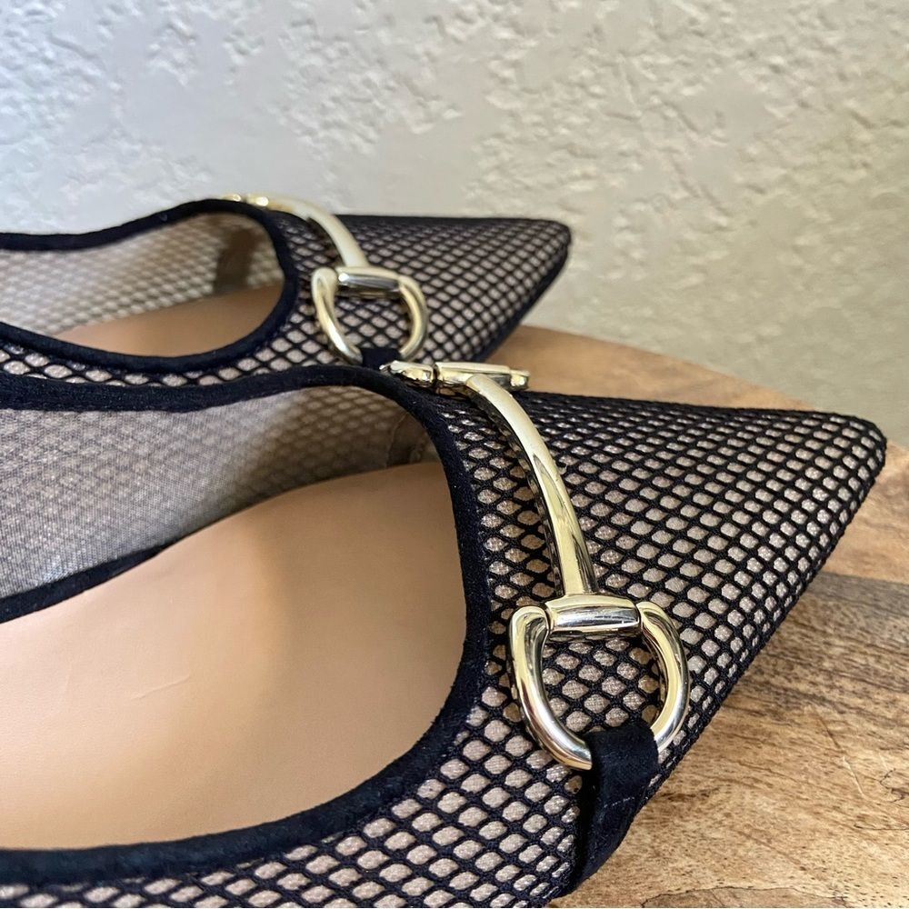 INC Carynn Pointed-toe Slingback Mesh Horsebit Kitten Heels - Picture 7 of 9